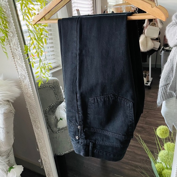 Zara Black Faux Fur Cuff Jeans NWOT - Picture 7 of 11